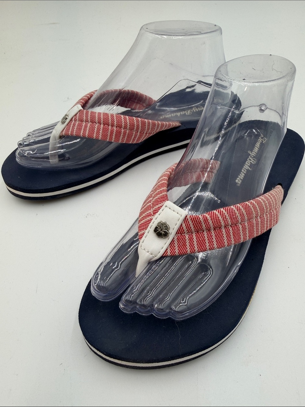 TOMMY BAHAMA sz9.5 PATRIOTIC Red White and Blue Flip Flop Sandals JULY 4th! - Picture 2 of 11
